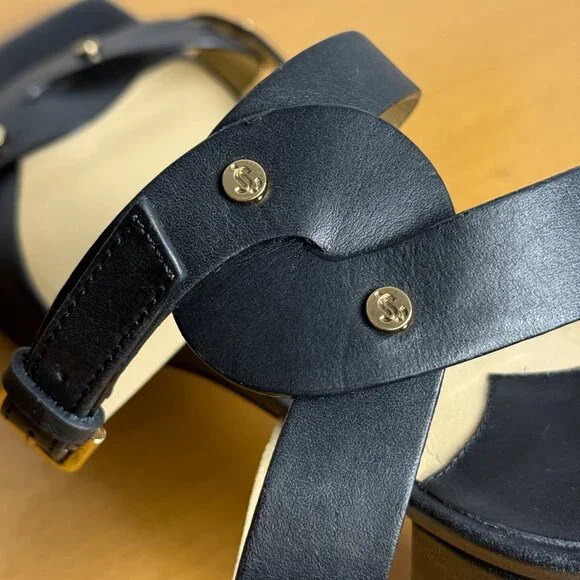 Jimmy Choo Drya 65 Studded Black Leather Block Heel Sandals – EU 39 - Picture 7 of 11